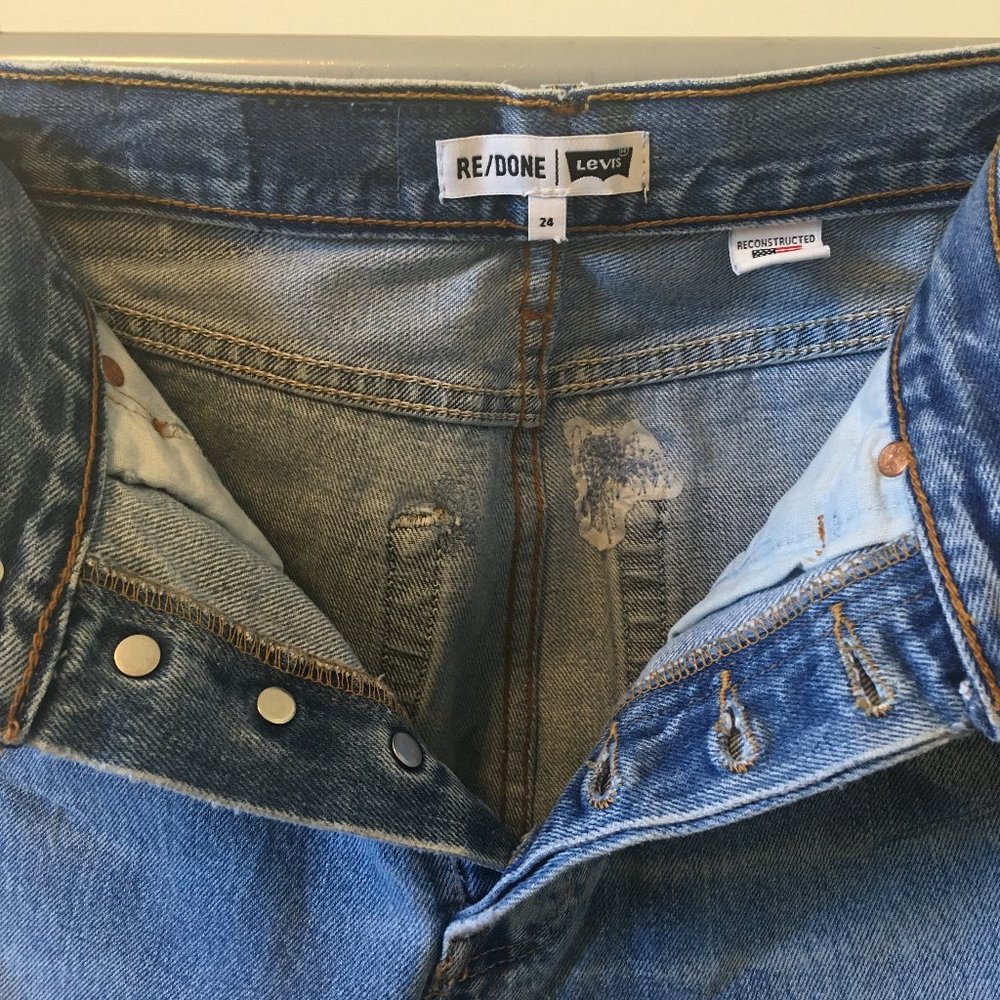 REDONE High Rise Mini Skirt - Picture 6 of 13
